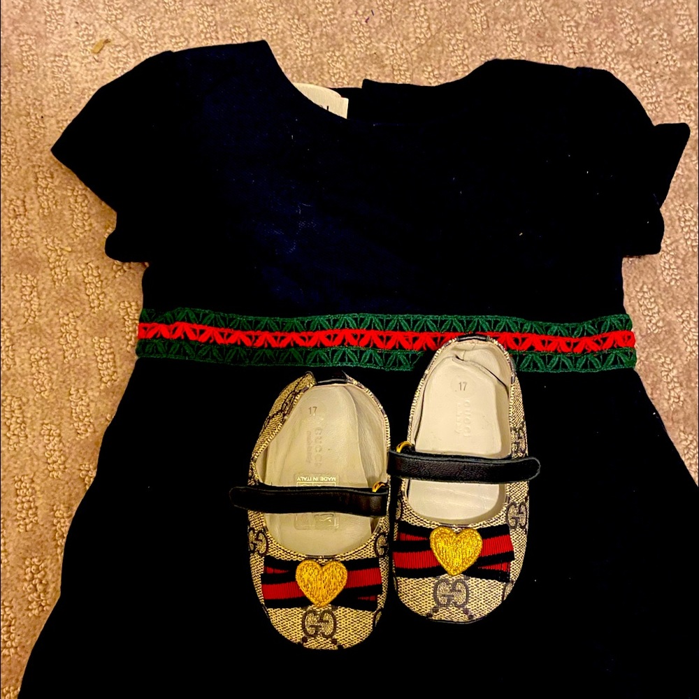 Infants Gucci dress & size 17 infant Gucci shoes